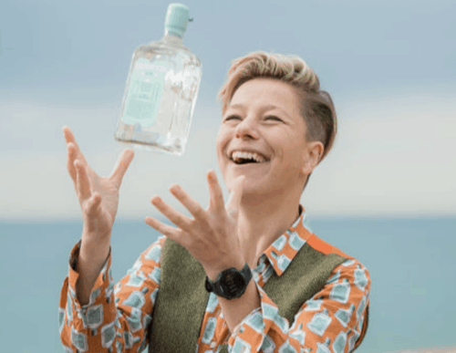 Kathy Caton with her Brighton Gin