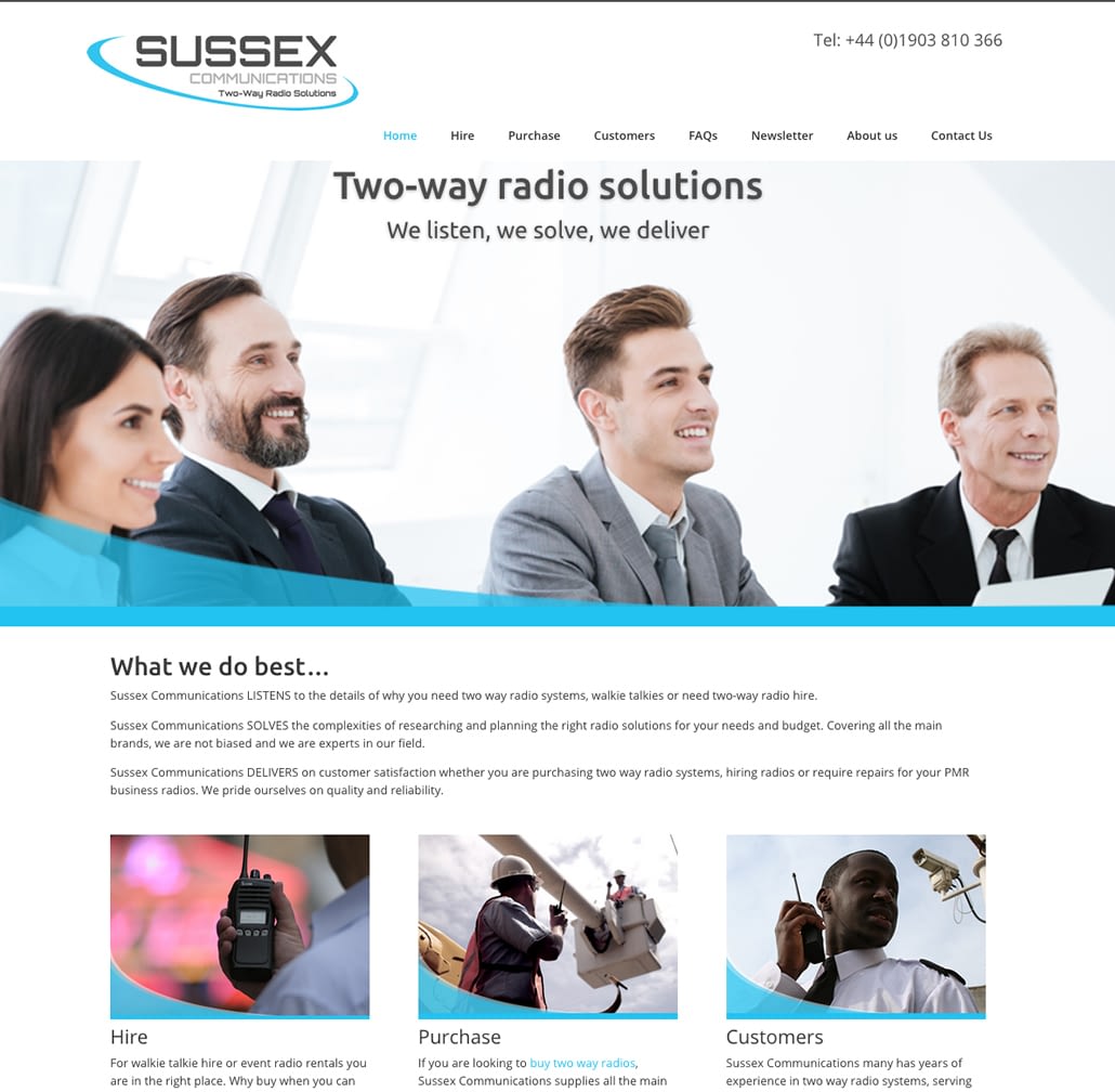 Website design and build for Sussex Communications