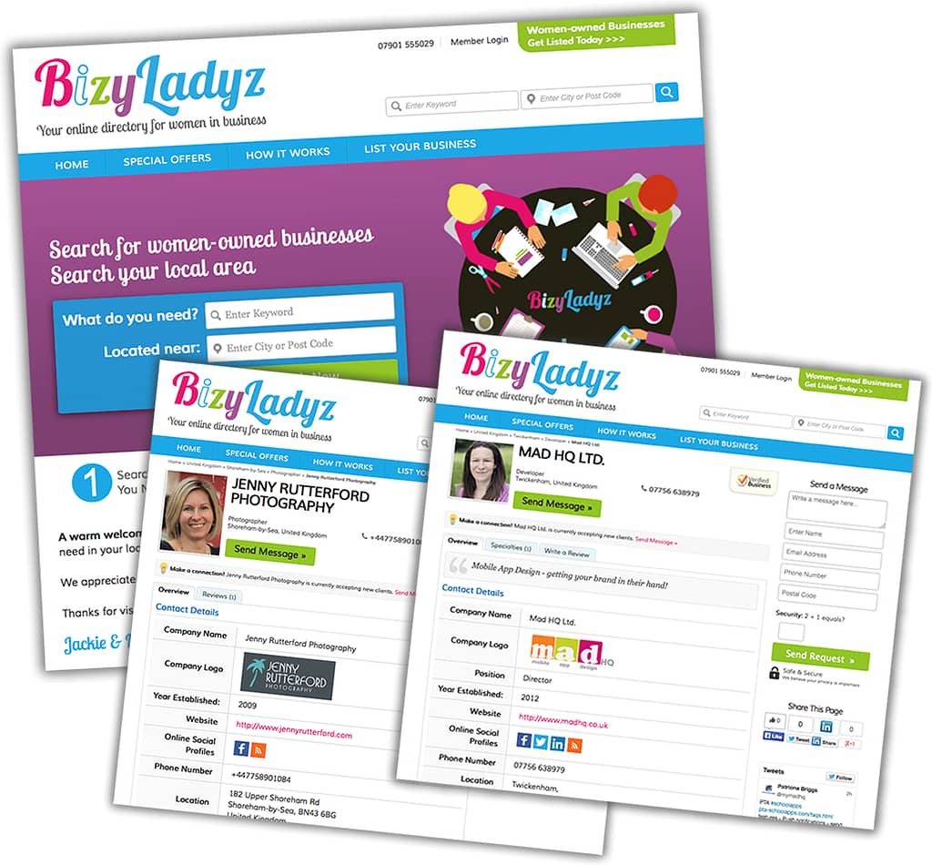Logo and branding design for Bizy Ladyz website