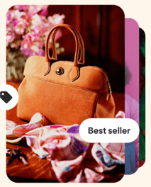 Pinterest Shop Setup - Best Seller screenshot of a handbag.