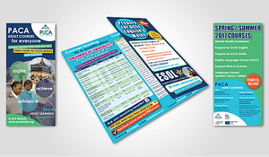 3 fold flyer design PACA Adult Learning