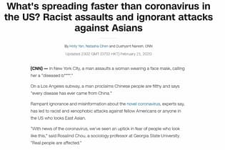Racism in the USA during Coronavirus